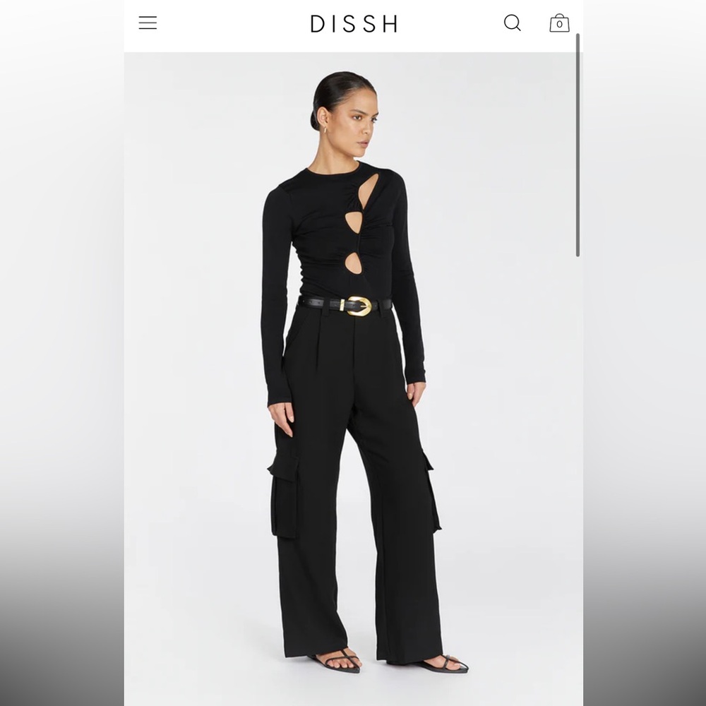 Dissh Women's Black Cut-Out top size S
